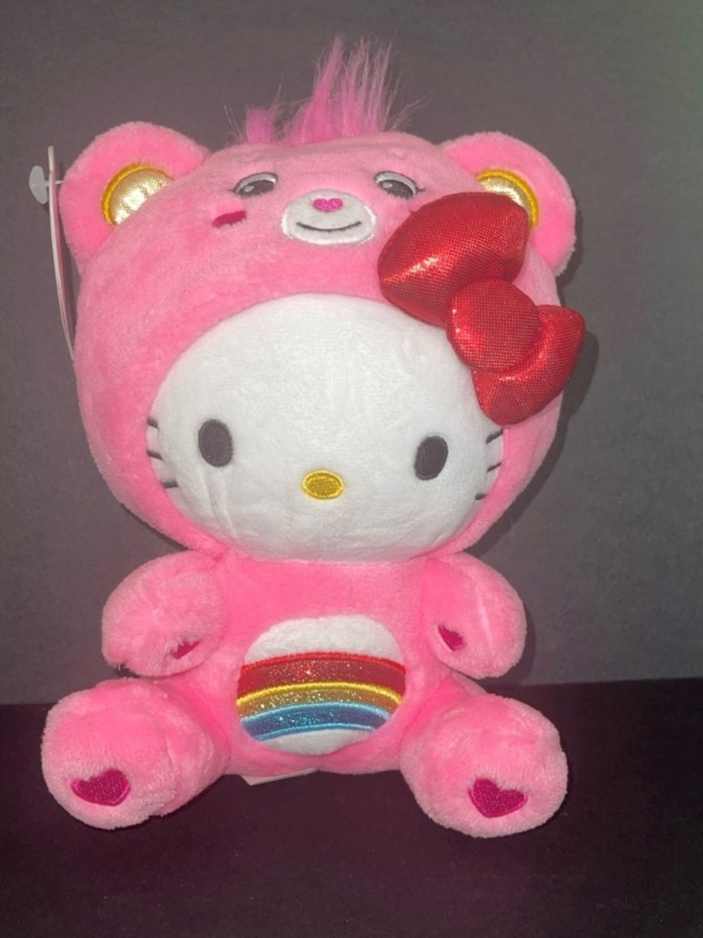 Hello Kitty Dressed As Cheer Bear 8" Fun-Size Plush - Soft, Huggable Bestie!